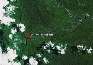 El Sector III de Pusharo: su localización se revela bastante difícil. © Google Earth – Dmapas, 2009
